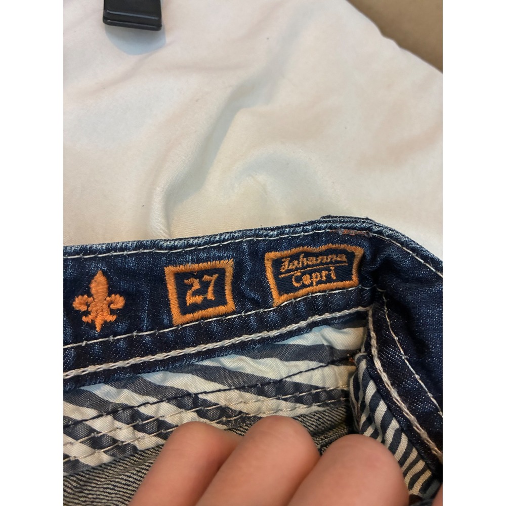 Rock Revival Johanna Capri Jeans Dark Wash Thick Stitch Y2K Denim 27 RJ8250P58 - Picture 4 of 13